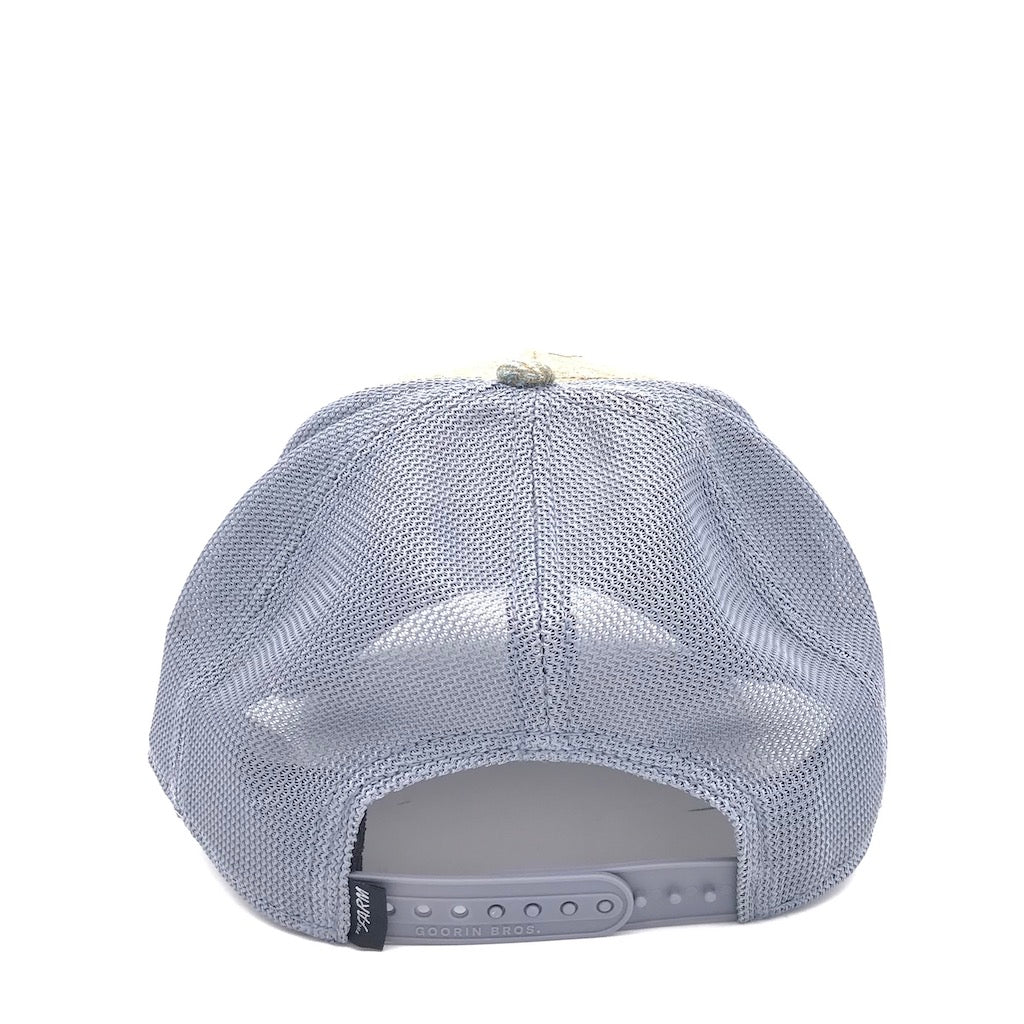 Cappellino Wise ass panno spina pesce beige-azzurro