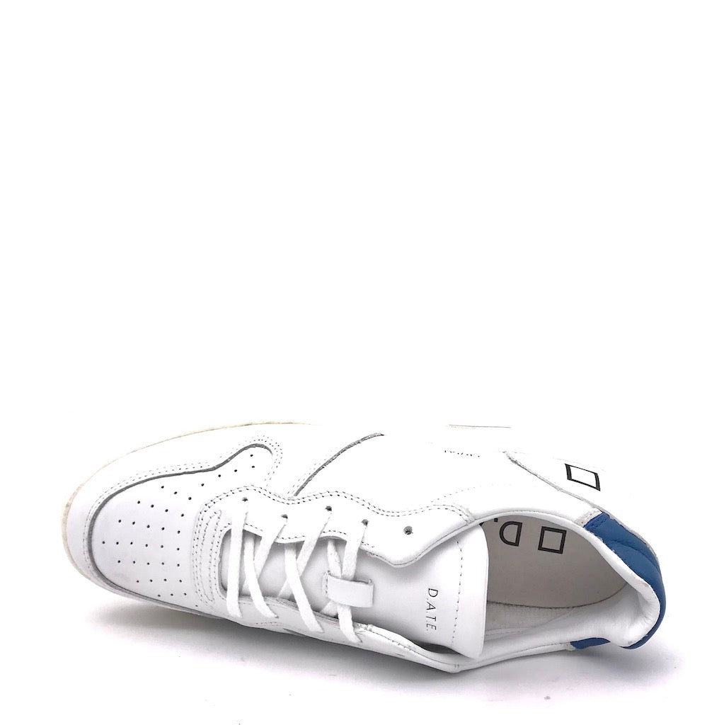 Sneakers Court calf white-bluette