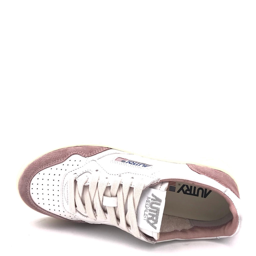 Sneakers Medalist low in pelle e suede nude