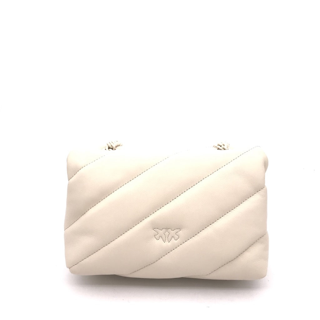 Classic mini love bag puff maxi quilt color block bianco