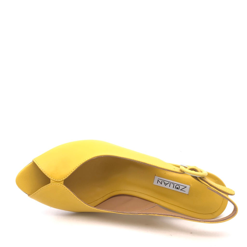 Sandalo Rosa in nappa gialla