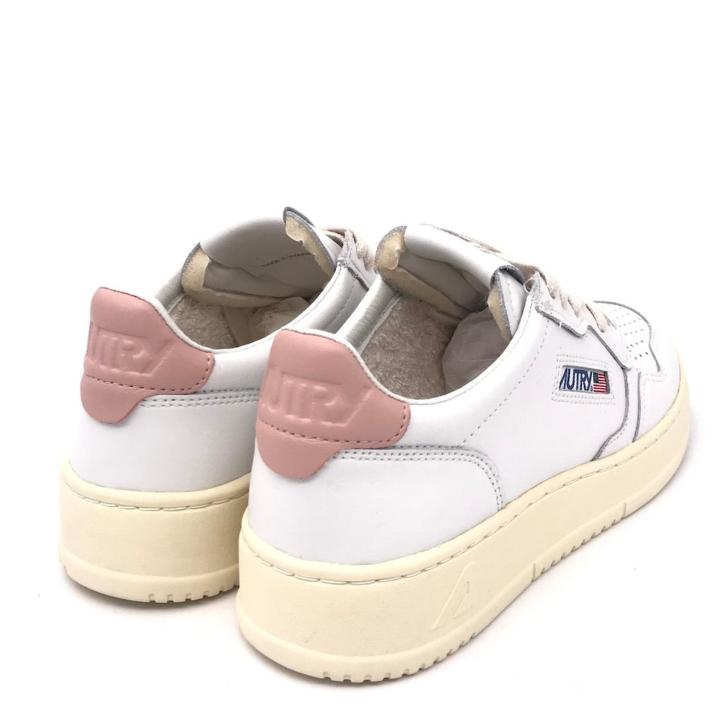 Sneakers Medalist low in pelle bianca e rosa