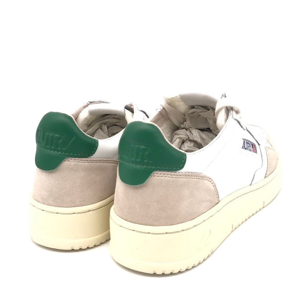 Sneakers Medalist low in pelle e suede bianca e verde