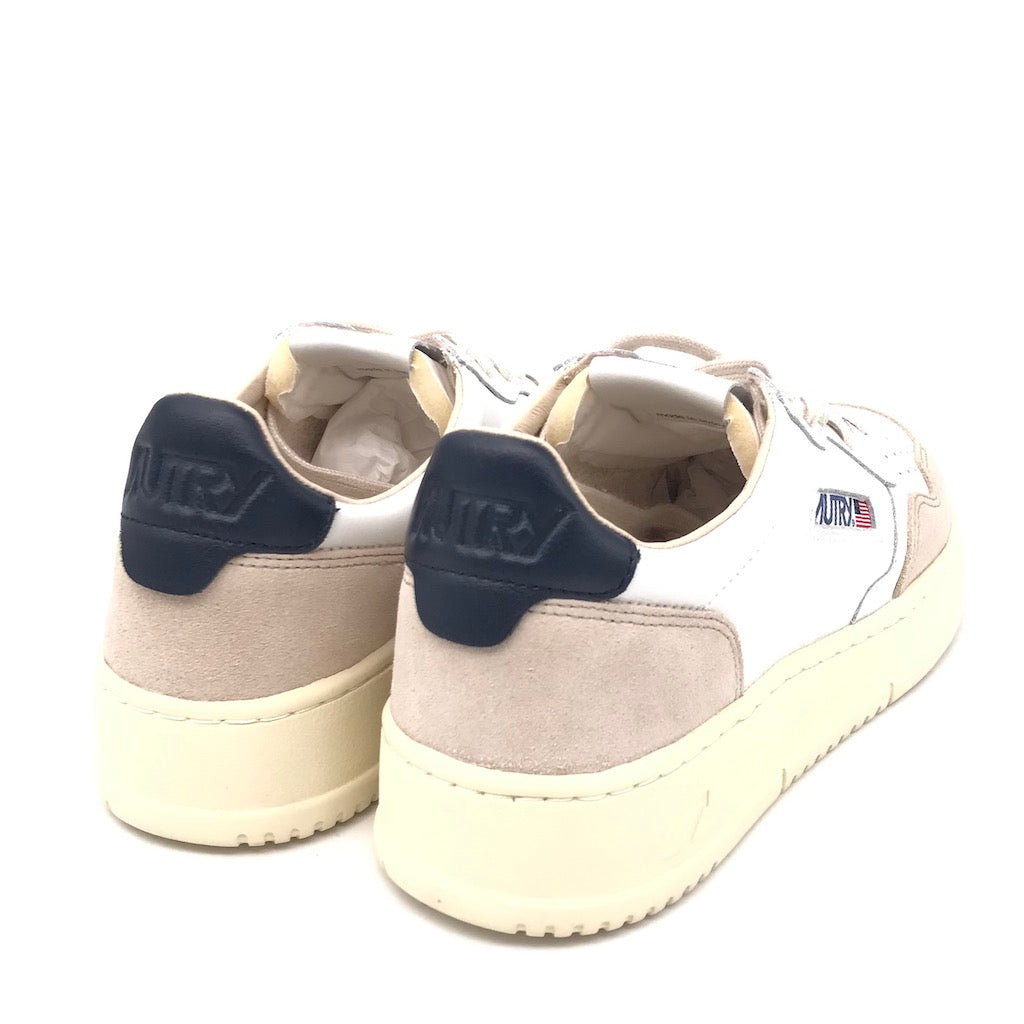 Sneakers Medalist low in pelle e suede bianca e blu