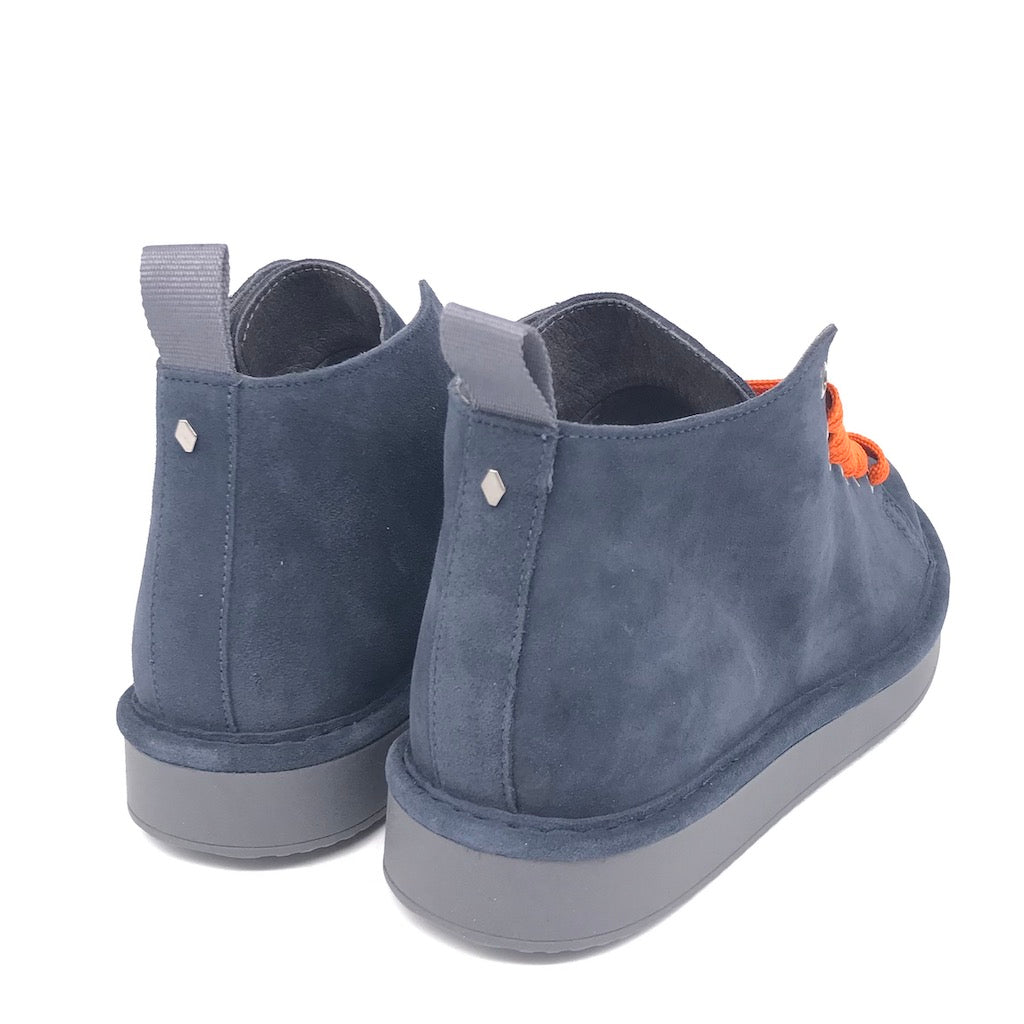 Ankle boot suede cobalt-orange