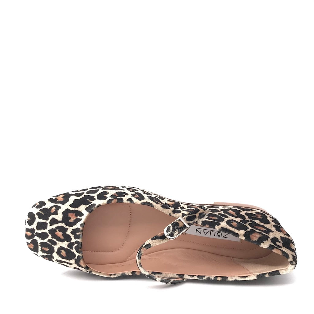 Ballerina Emma velluto leopard