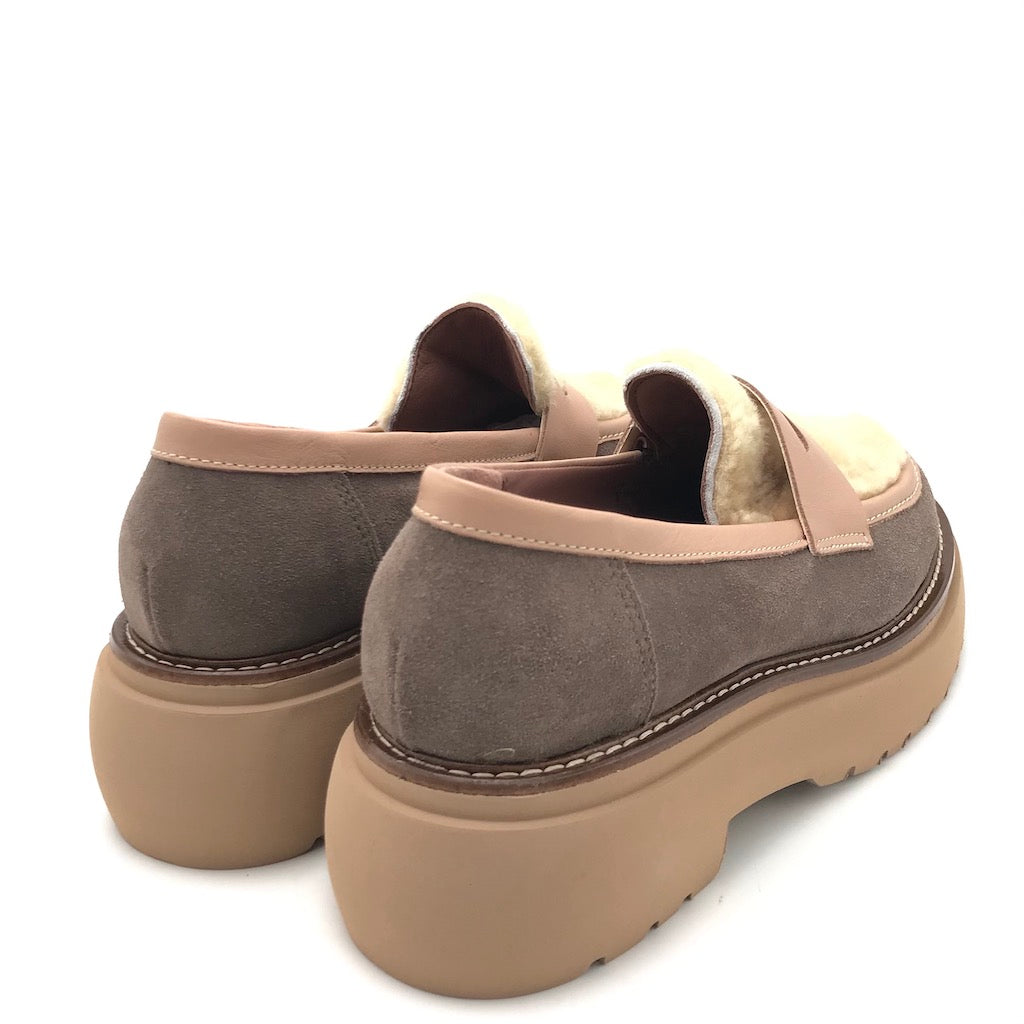 Mocassino teddy beige