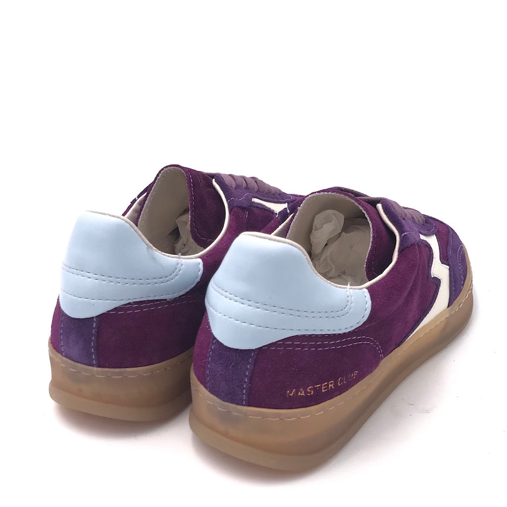 Sneakers retrò in crosta viola