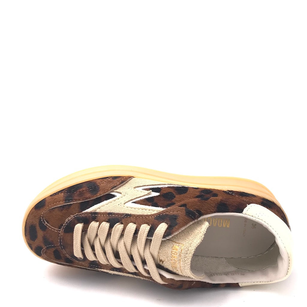 Sneakers platform in cavallino leopard