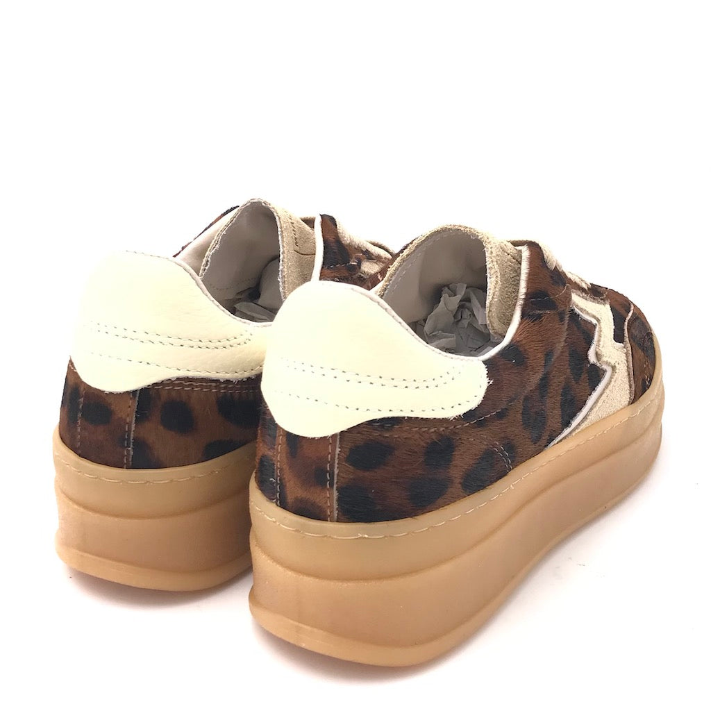 Sneakers platform in cavallino leopard