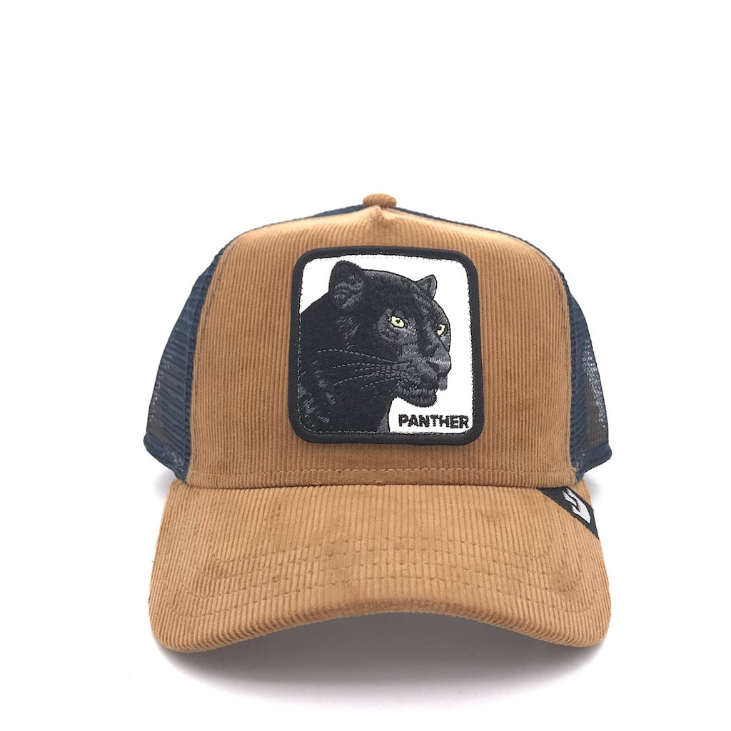 Cappellino Panther velluto cammello