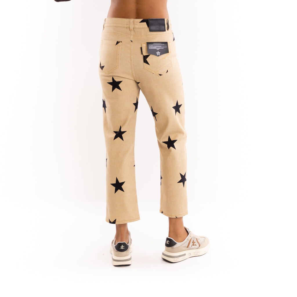 Jeans Loose beige stelle nere