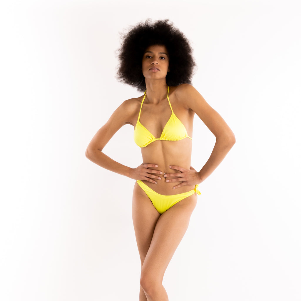 Bikini triangolo e slip shiny exchange color giallo