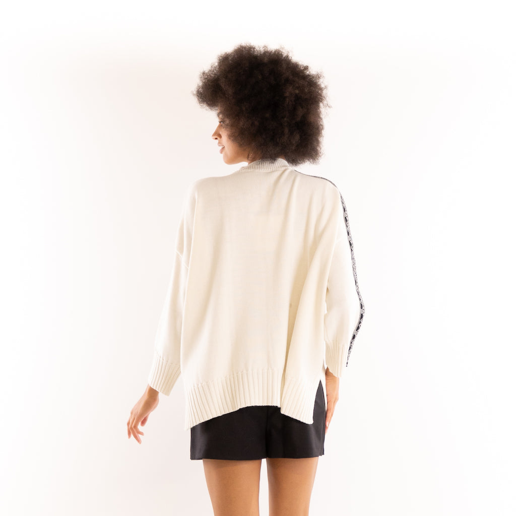 Pullover in maglia panna