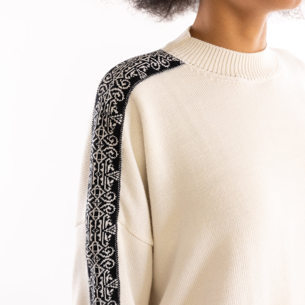 Pullover in maglia panna