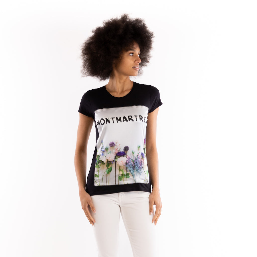 T-shirt Montmartre girocollo nera