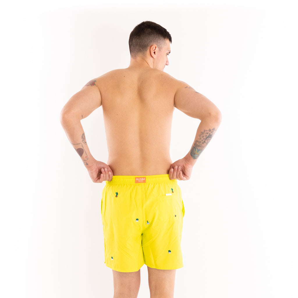 Swim pant small embroidery lime