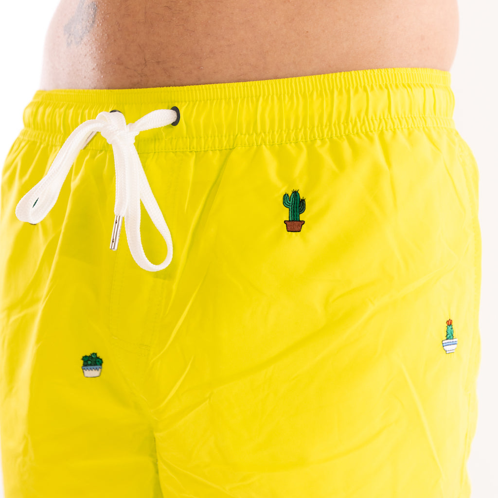 Swim pant small embroidery lime