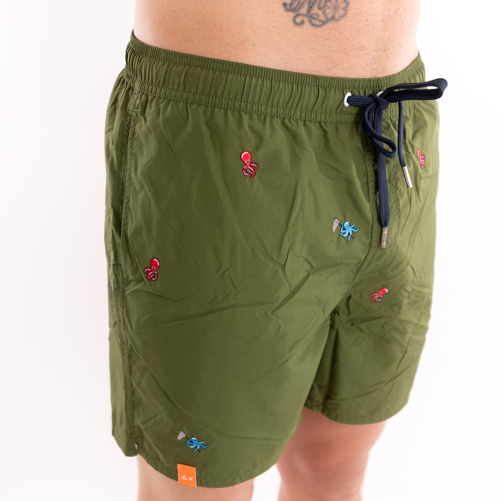 Swim pant small embroidery militare