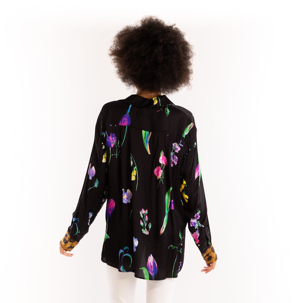 Camicia flowersita nera