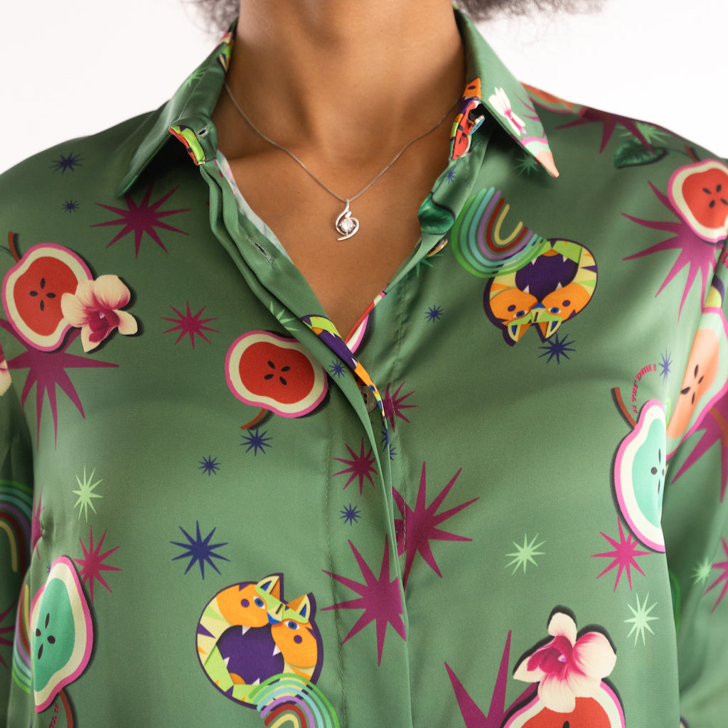 Camicia Spoon fantasilandia verde