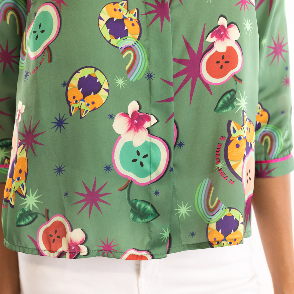 Camicia Spoon fantasilandia verde