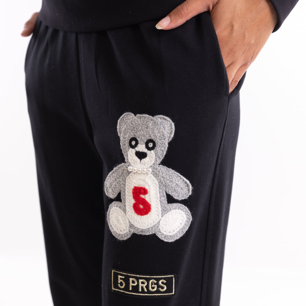 Pantalone tuta teddy nero