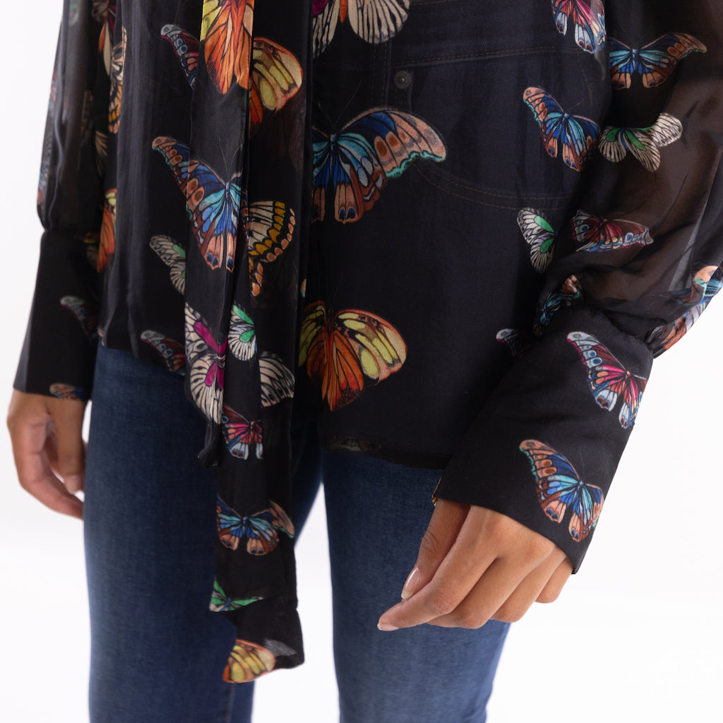 Camicia butterfly black