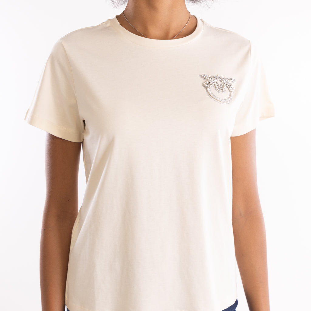 T-shirt Nambrone logo Love Birds bianca