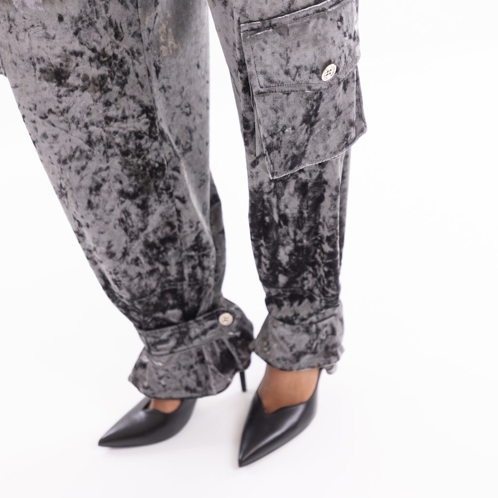 Pantalone cargo velvet grey