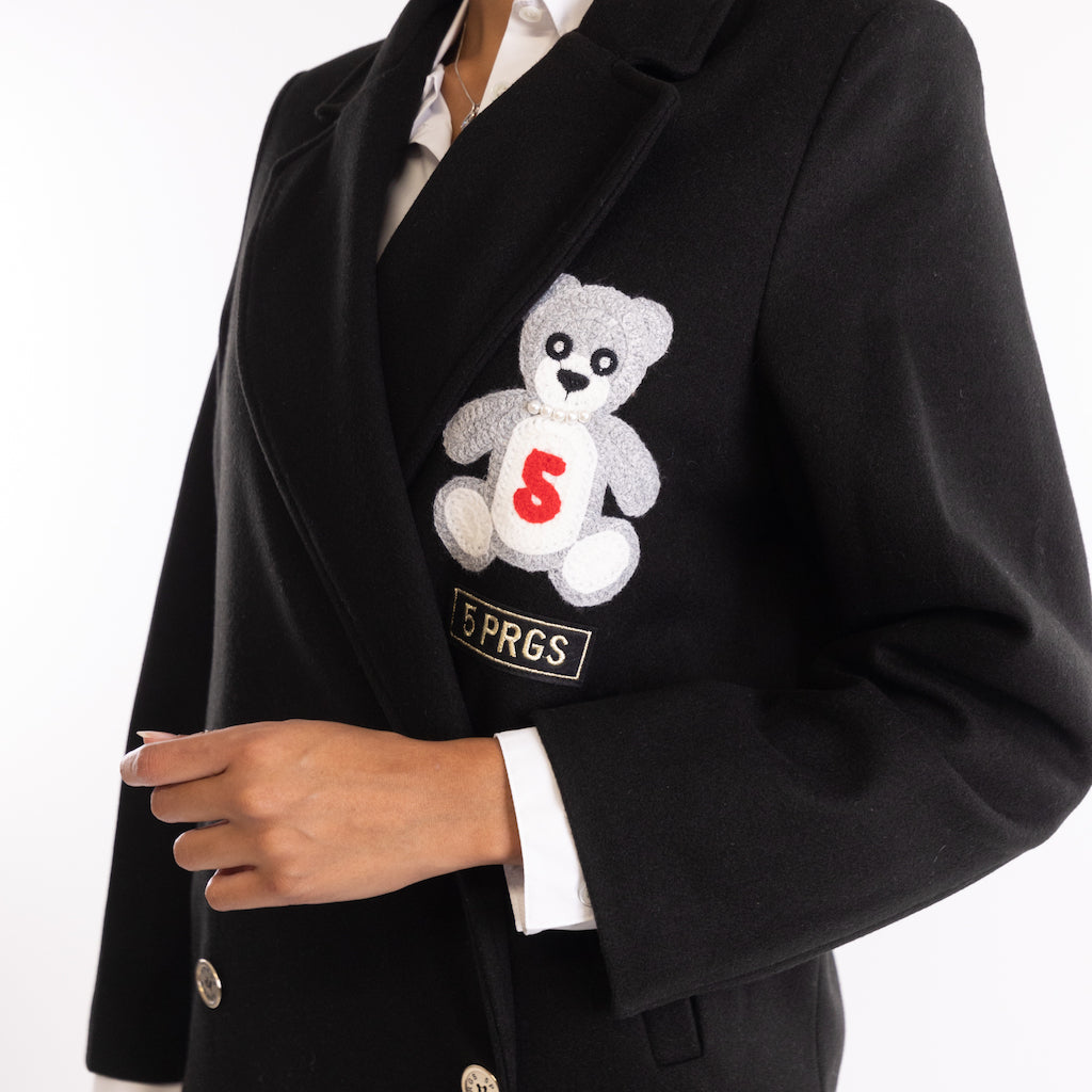 Cappotto nero teddy