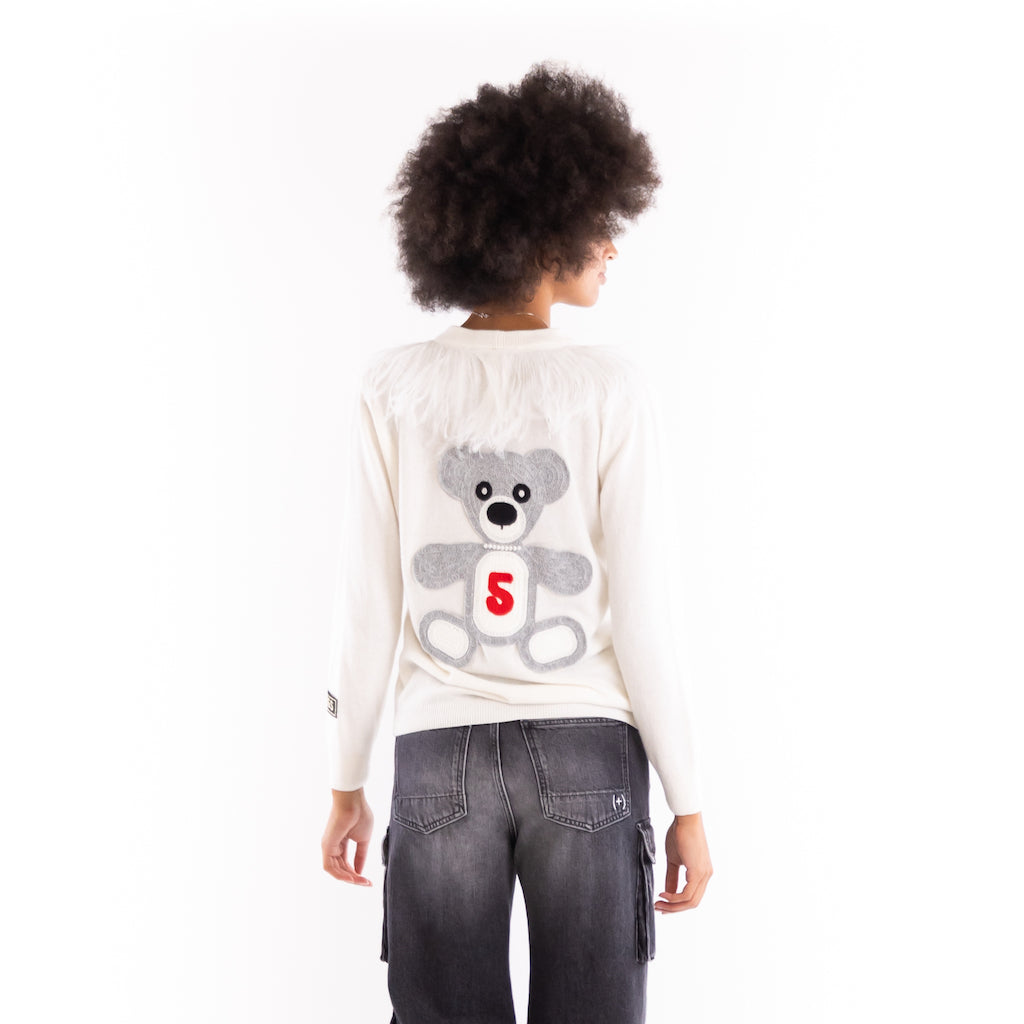 Cardigan teddy off-white