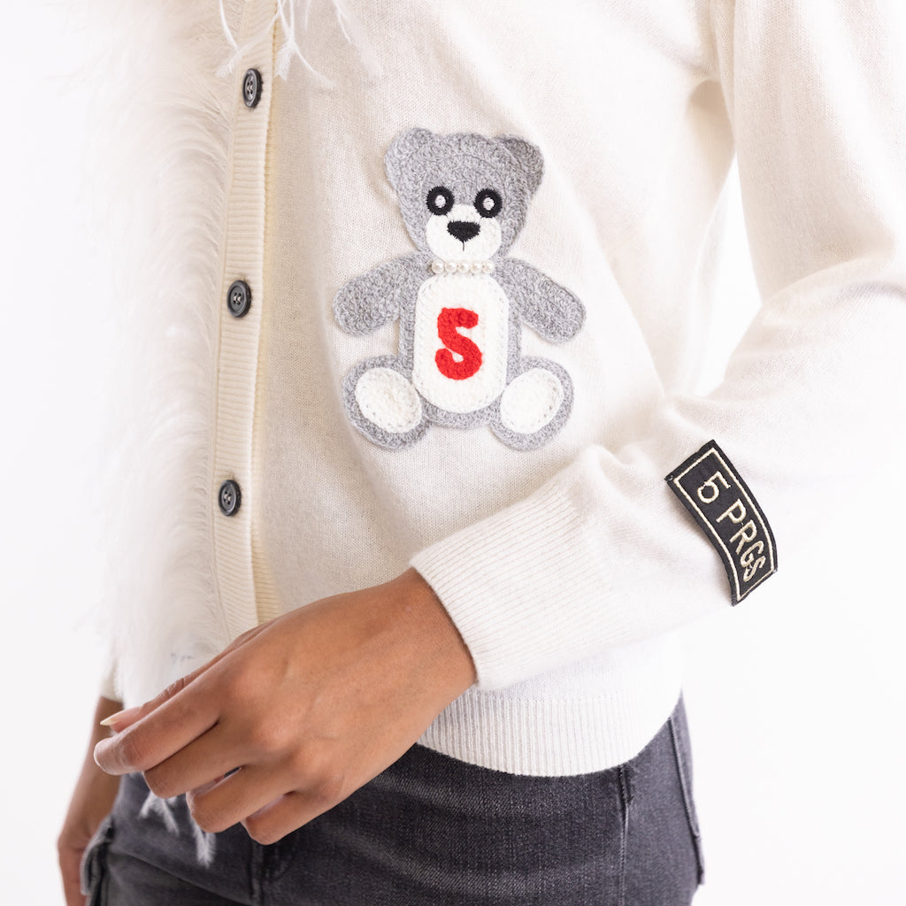 Cardigan teddy off-white