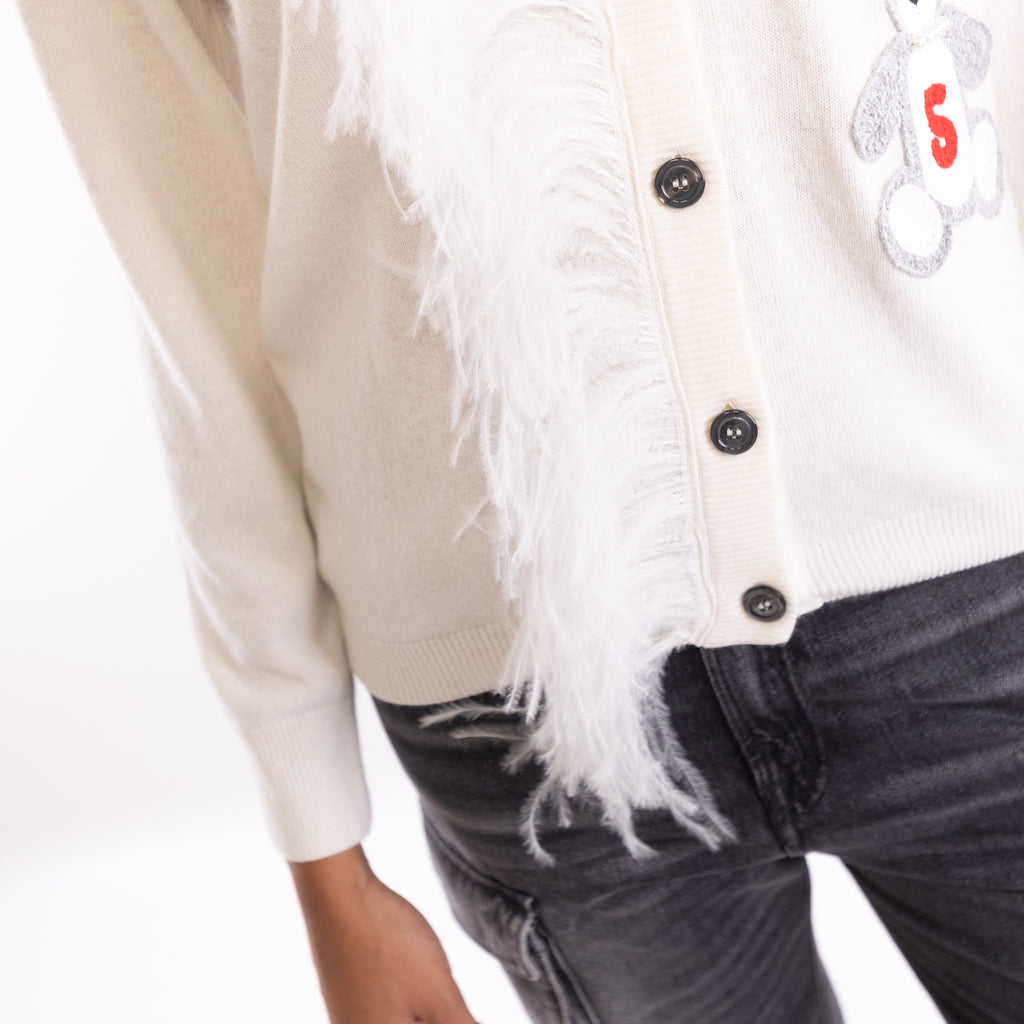 Cardigan teddy off-white