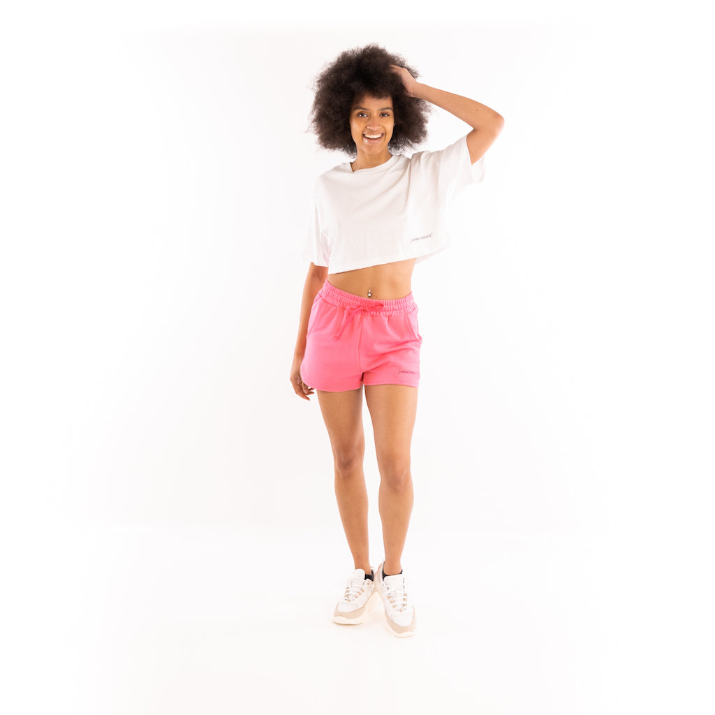 T-shirt cropped in cotone bianco