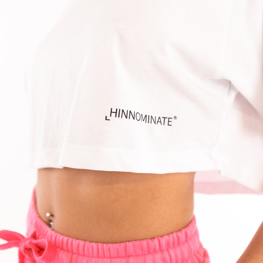 T-shirt cropped in cotone bianco