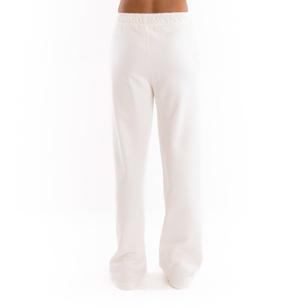 Pantalone palazzo in felpa off white