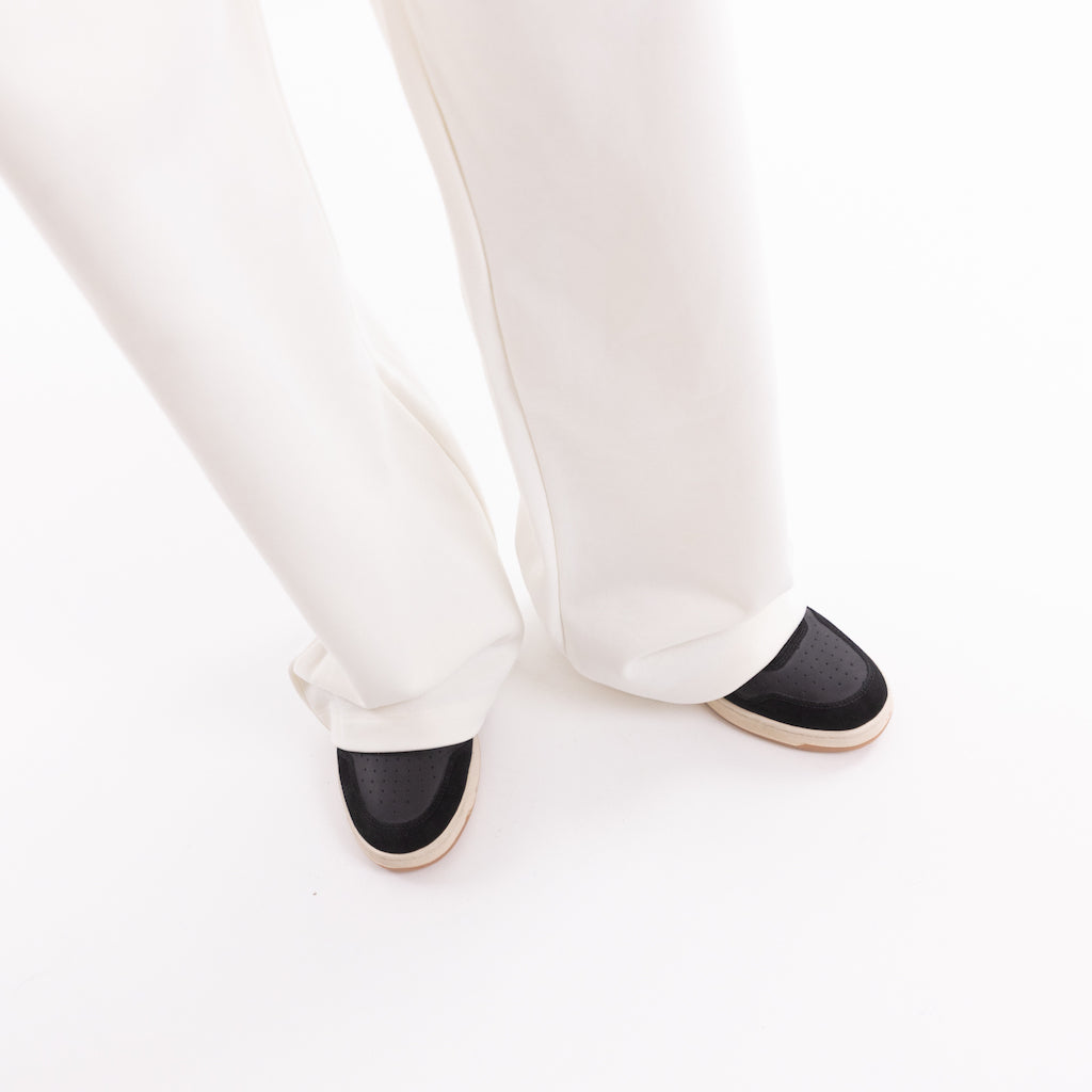 Pantalone palazzo in felpa off white