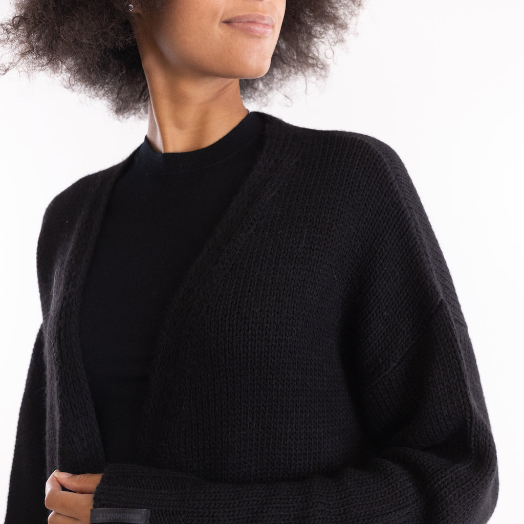 Cardigan in maglia rasata nero