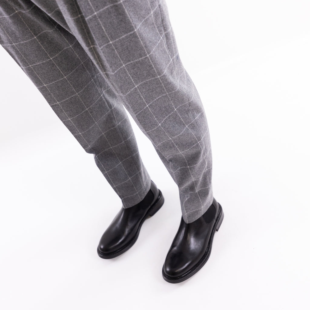 Pantalone elegante quadri grigio