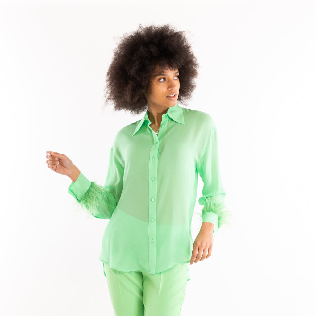 Camicia lunga Circe verde