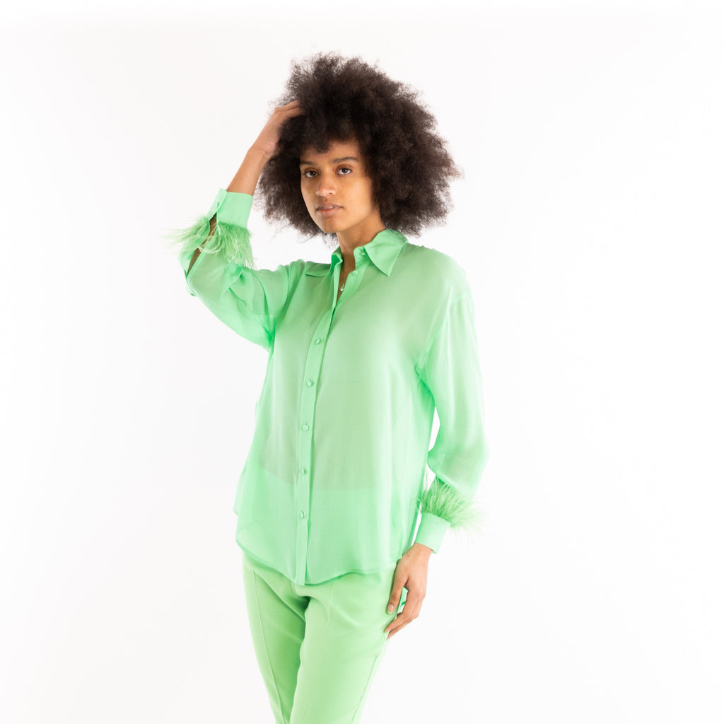 Camicia lunga Circe verde