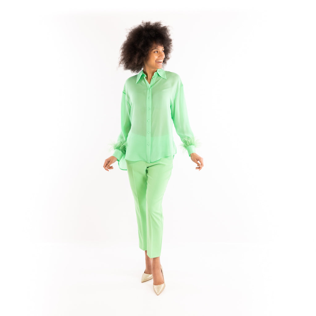 Camicia lunga Circe verde