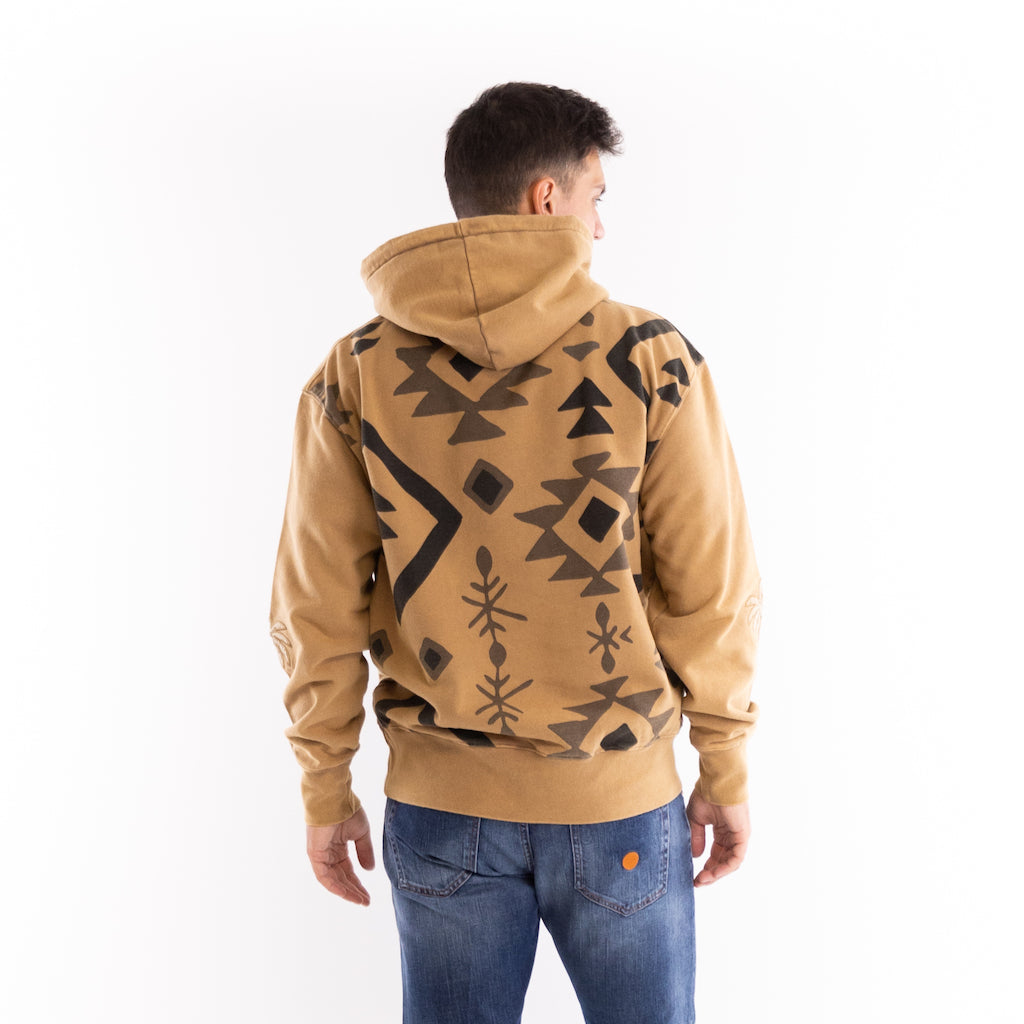 Felpa cappuccio Hoodie uxmal camel