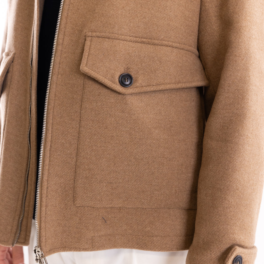 Cappotto corto camel