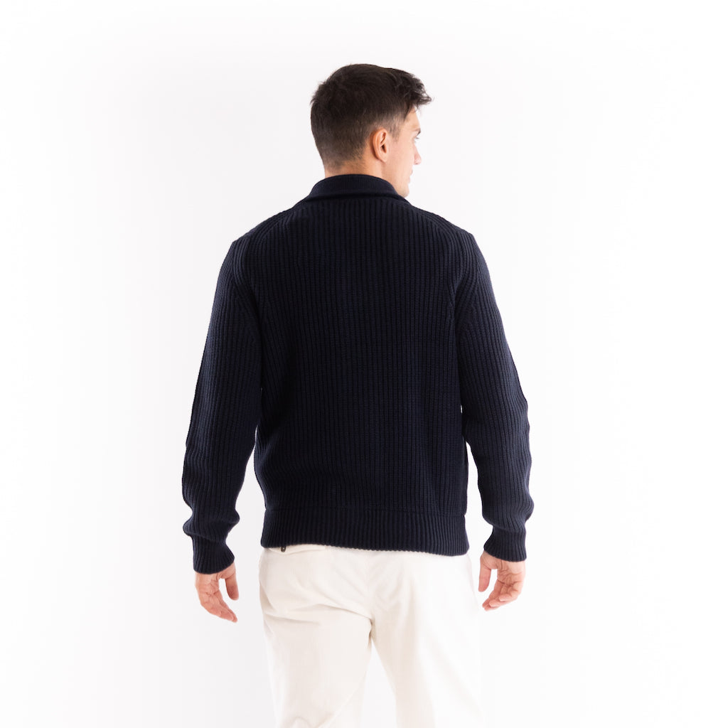 Maglione cardigan blu