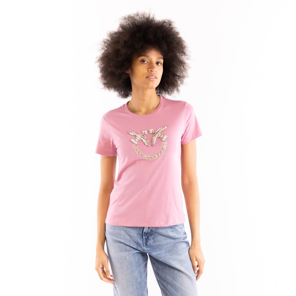 T-shirt Quentin logo Love Birds pink
