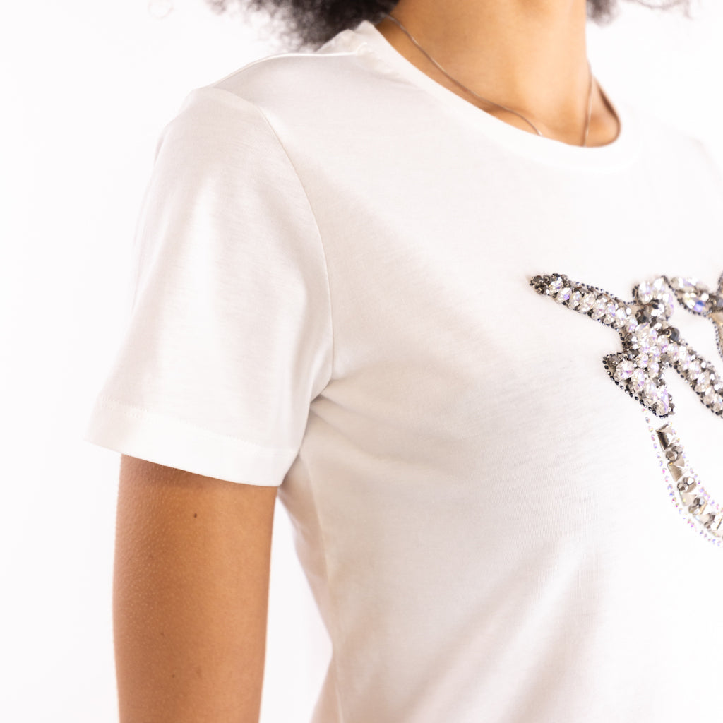 T-shirt Quentin logo Love Birds bianca