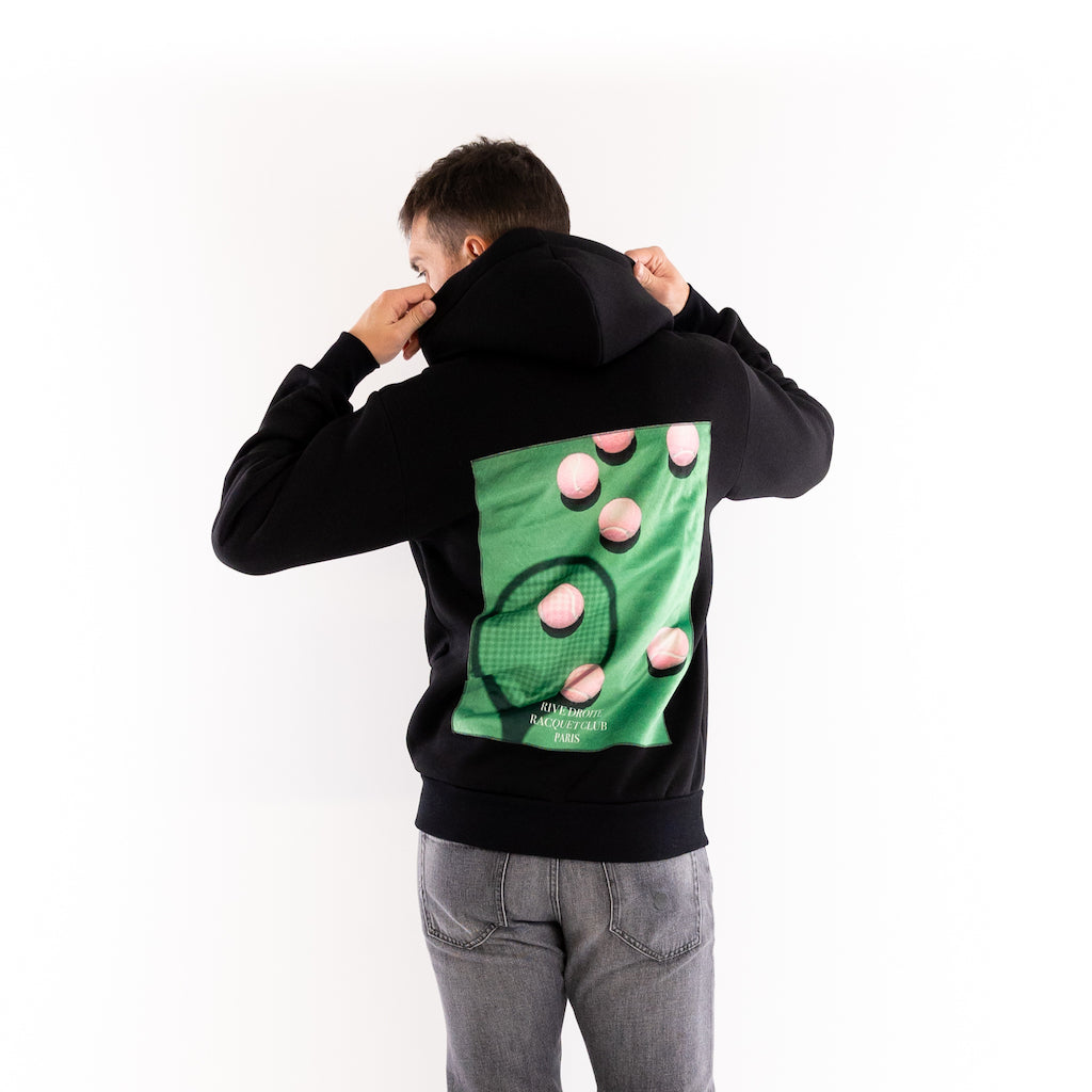 Felpa cappuccio Hoodie Raquette nera