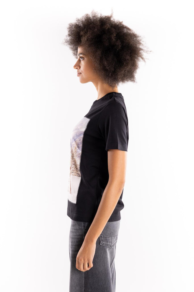 T-shirt in cotone nero con stampa mountain dog ORGA MOUNTAIN DOGNERO BASTILLE 